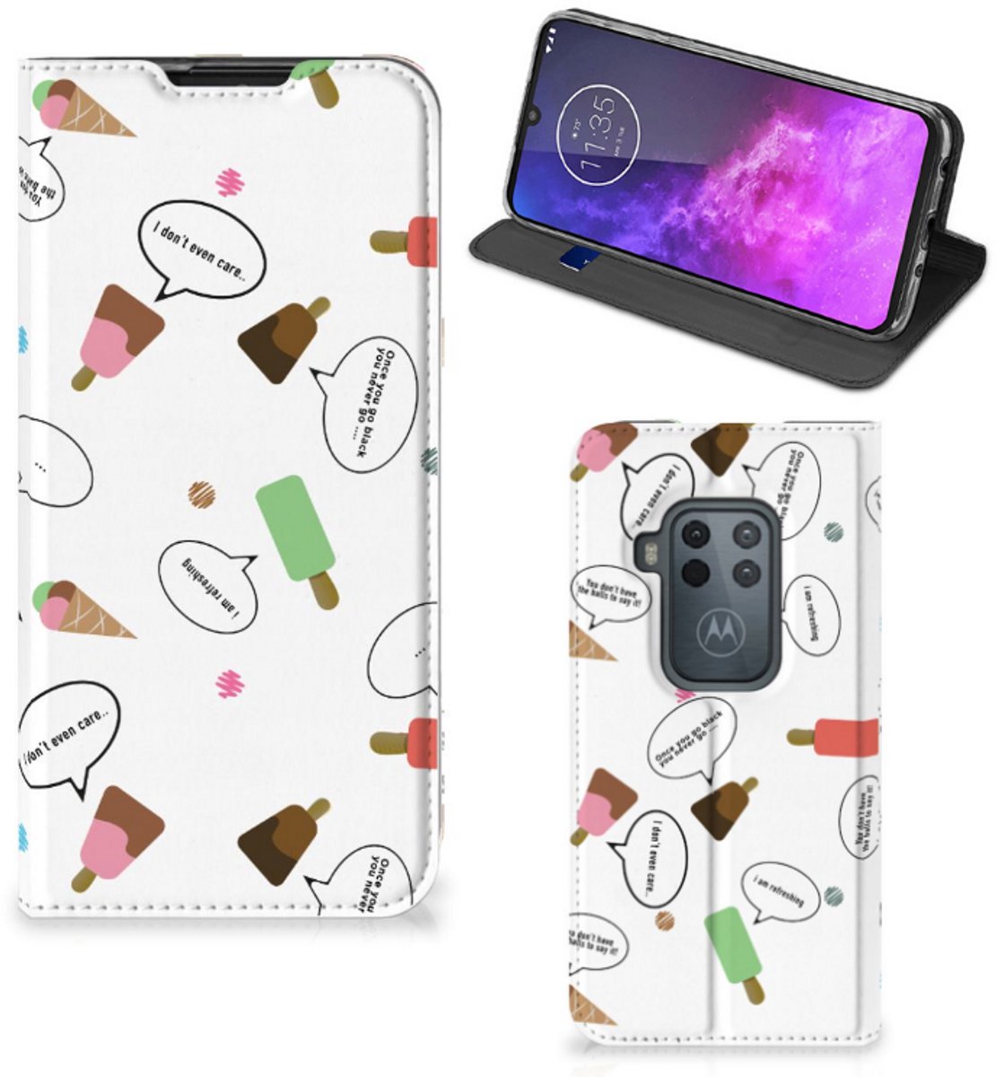 Motorola One Zoom Flip Style Cover IJsjes