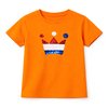 T-shirt Oranje enfant Couronne avec séquence magique | Fête du Roi | Hollande | Championnats d'Europe - Championnats du monde - Jeux olympiques | Orange | Enfant 7-8 ans | Taille 128