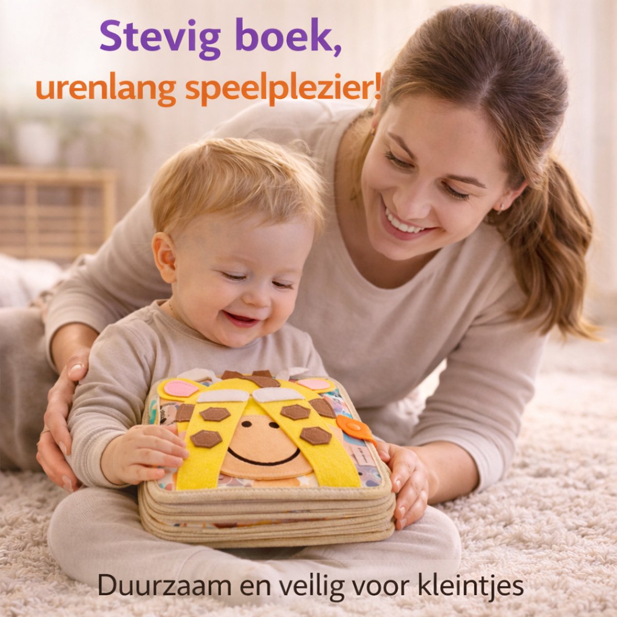 Montessori Activiteitenboekje Giraffe - Sensorisch Speelgoed - Extra Dik - Busy Board - Educatief Speelgoed - Montessori - Speelgoed - Inclusief Tas - Leeftijd 2 tot 7 Jaar — afbeelding 4