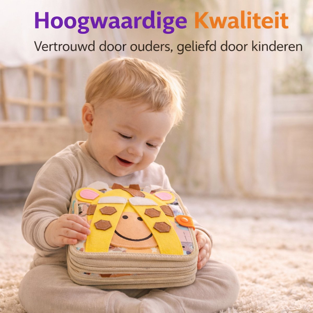 Montessori Activiteitenboekje Giraffe - Sensorisch Speelgoed - Extra Dik - Busy Board - Educatief Speelgoed - Montessori - Speelgoed - Inclusief Tas - Leeftijd 2 tot 7 Jaar — afbeelding 6