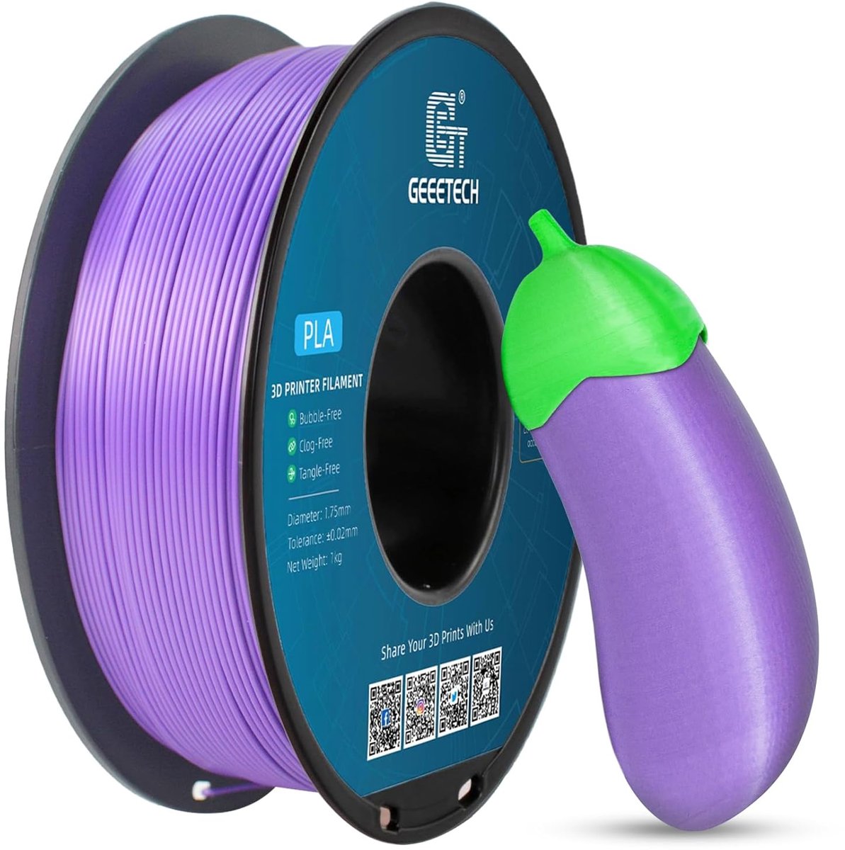Geeetech Filament PLA Purple/ Paars 1.75mm 1kg 3D Printer Filament