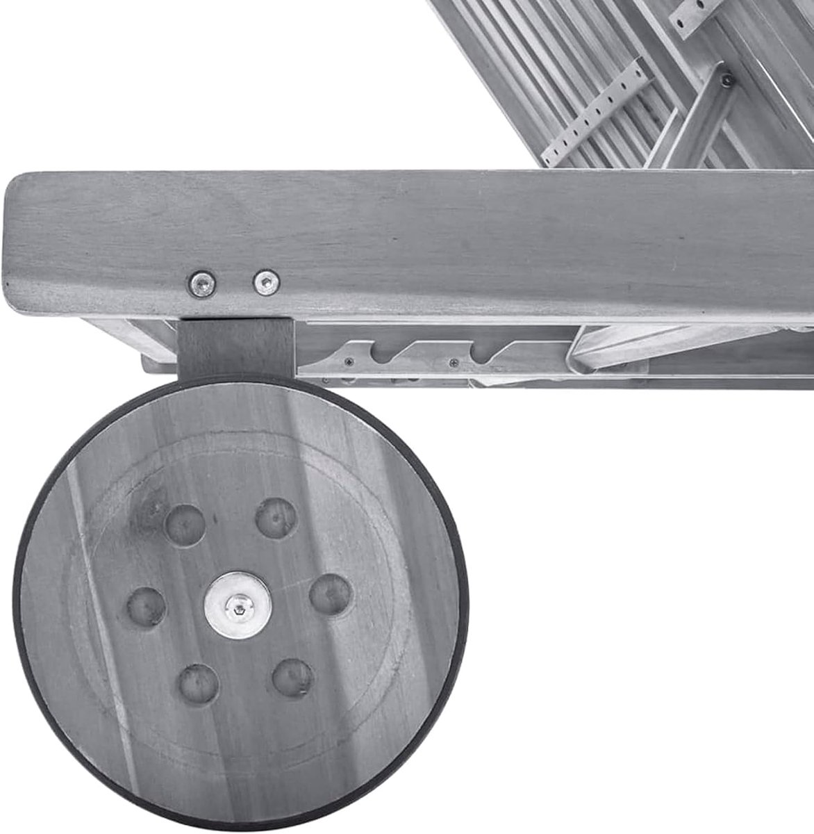 Dubbel Ligbed 2 Personen met Kussen en Verstelbare Rugleuning – Acaciahout Tuinligstoel Outdoor Grijs – Laura