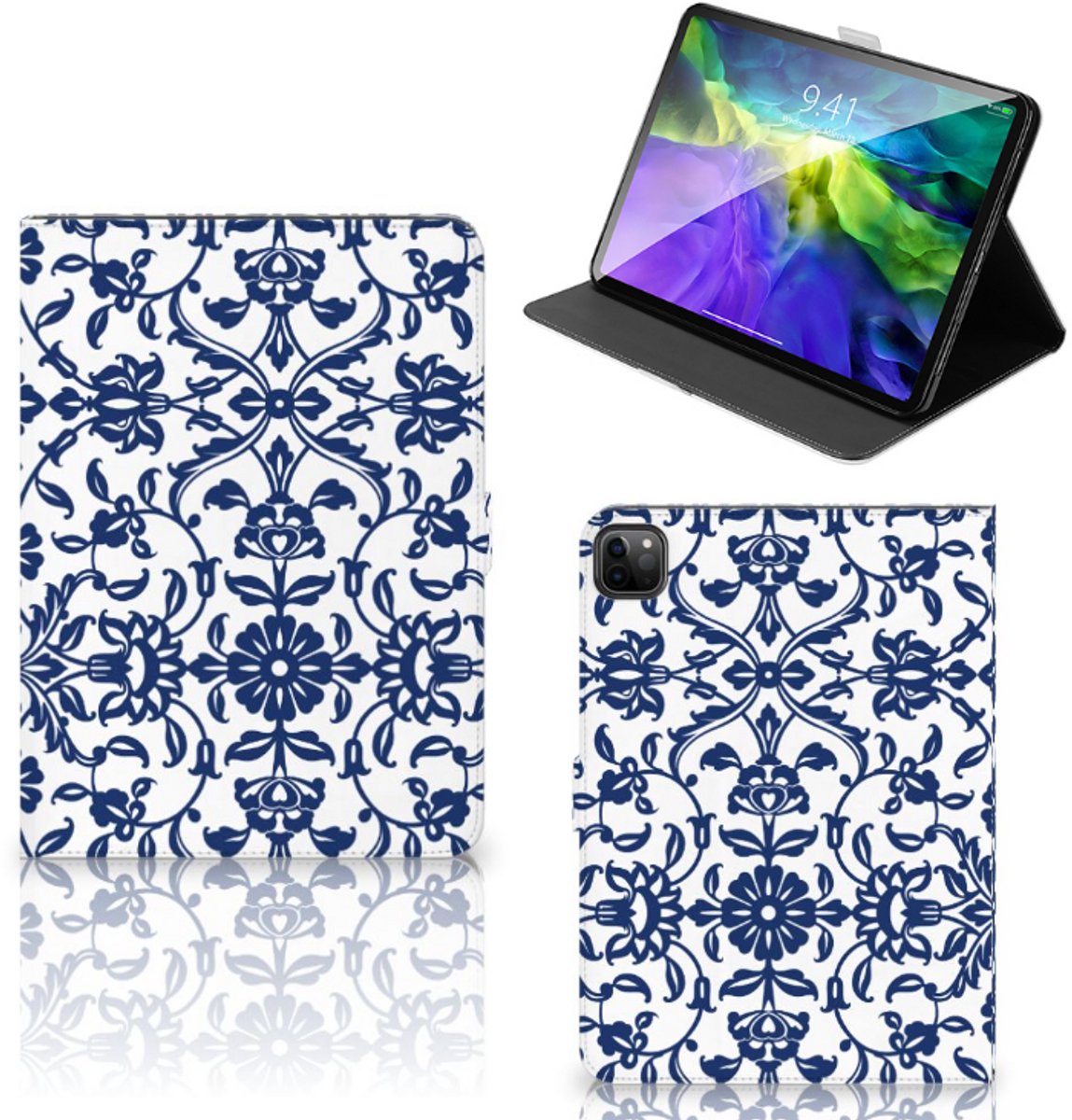 iPad Pro 11 2020/2021/2022 Tablet Cover Flower Blue