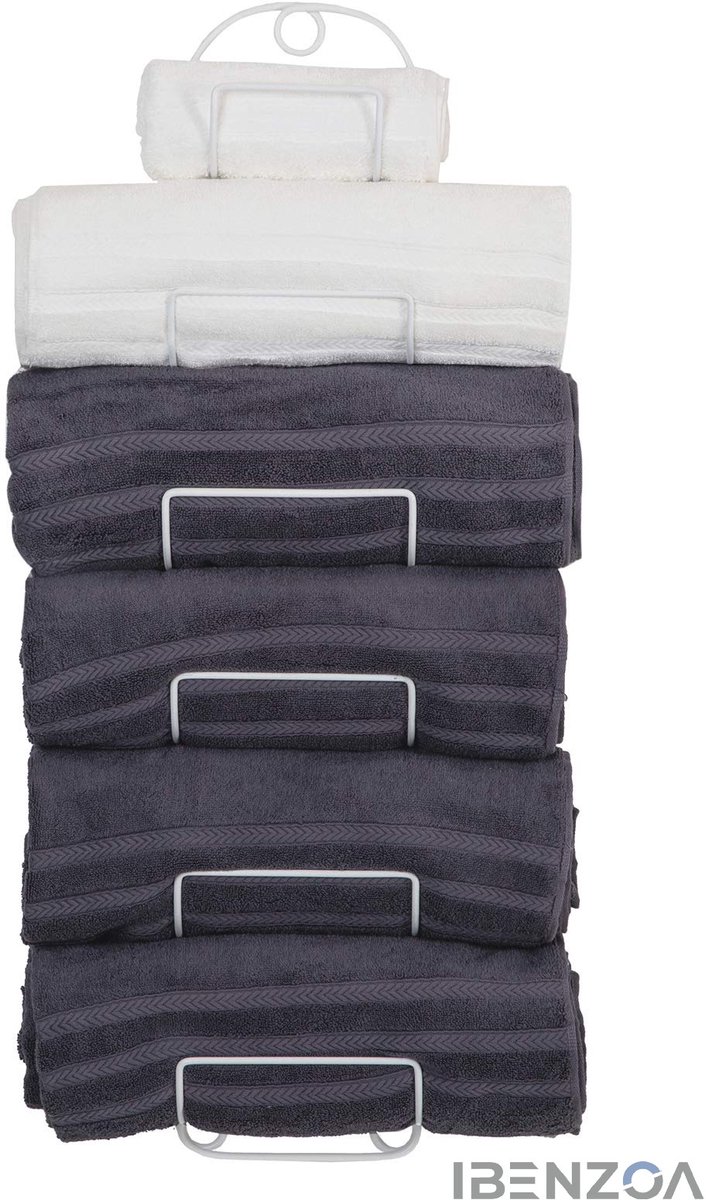 Handdoekhouder - Wandmontage - 6 niveaus - Wit