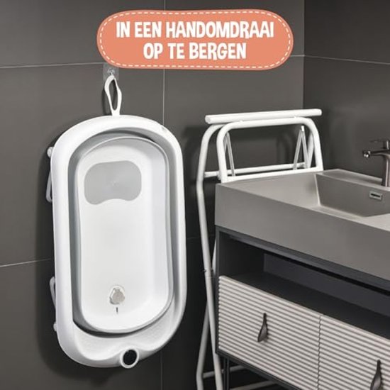 Opvouwbaar Babybad met Standaard - Compleet Set met Thermometer en Zitje - Geschikt van 0 tot 3 Jaar van Merkloos — afbeelding 4