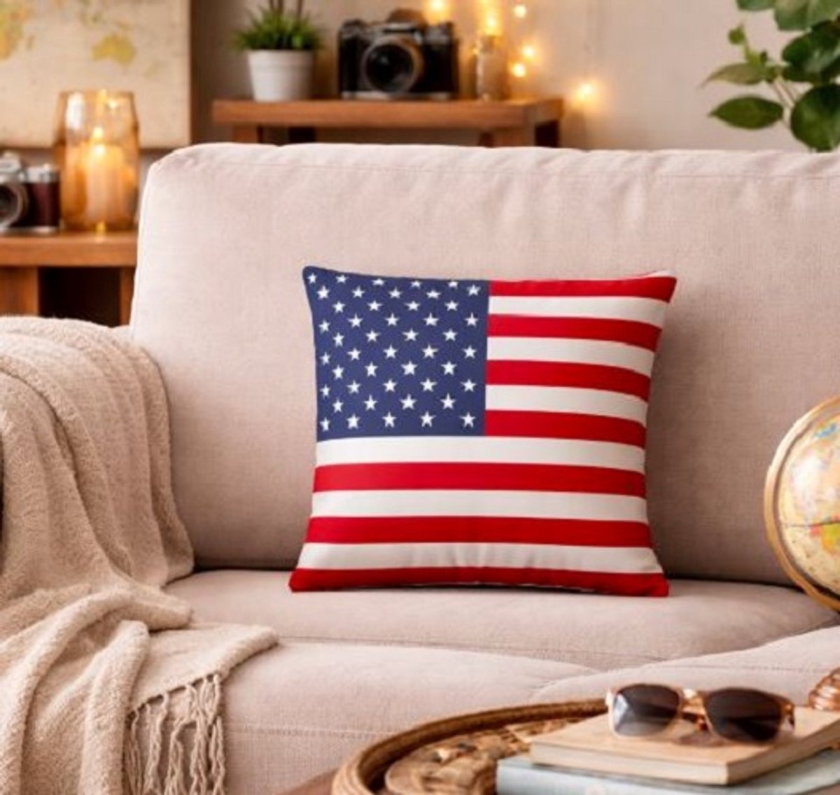 Travel Spirit Collection Kussenhoes - Amerika - Verenigde staten - USA - 45x45 cm