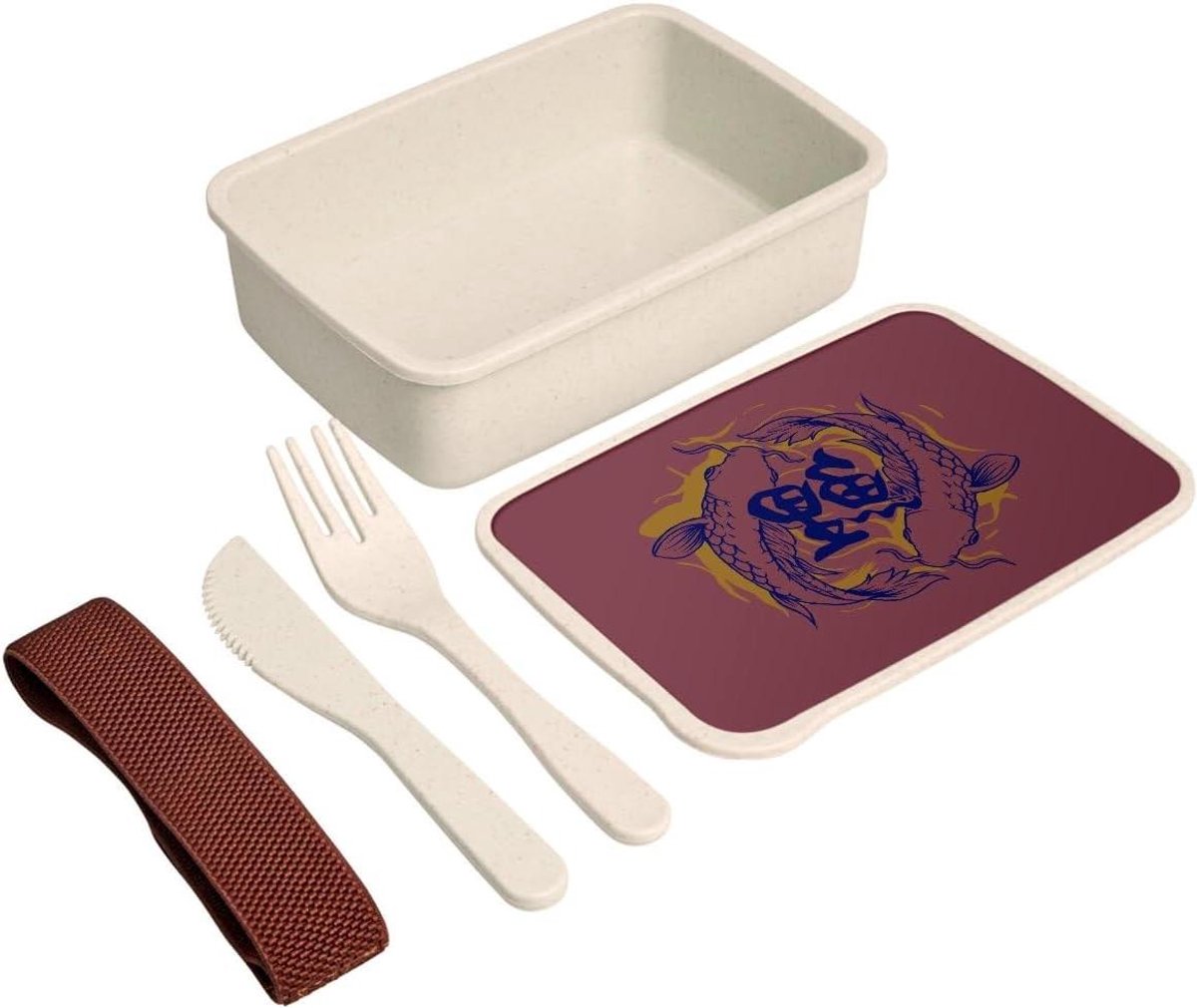 Lunchbox met bestek - Bento box - Lunch meenemen - Origineel ontwerp - 700 ml - Rood