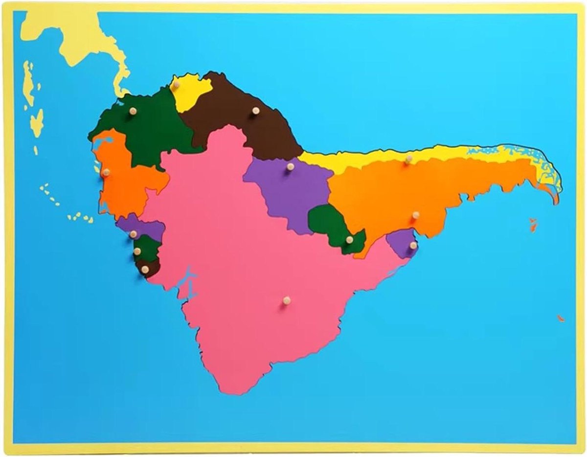 Houten Puzzel Zuid-Amerika - Wereldkaart Puzzel - Geografie Leren - Montessori Methode - 57 x 45 cm - Niet gespecificeerd