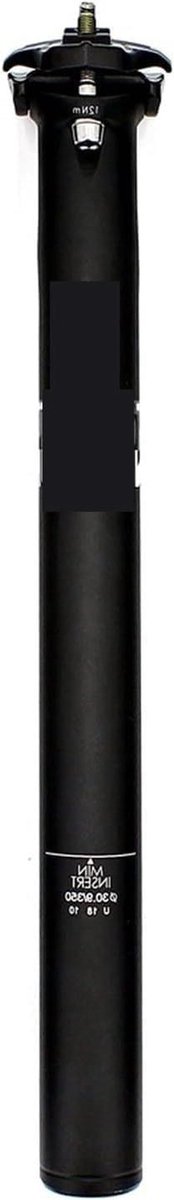 Fiets Zadelpen - Verende Zadelpen MTB - Comfortabel Fietsen - Schokabsorberende Demping - 27.2x350mm - Mat Zwart