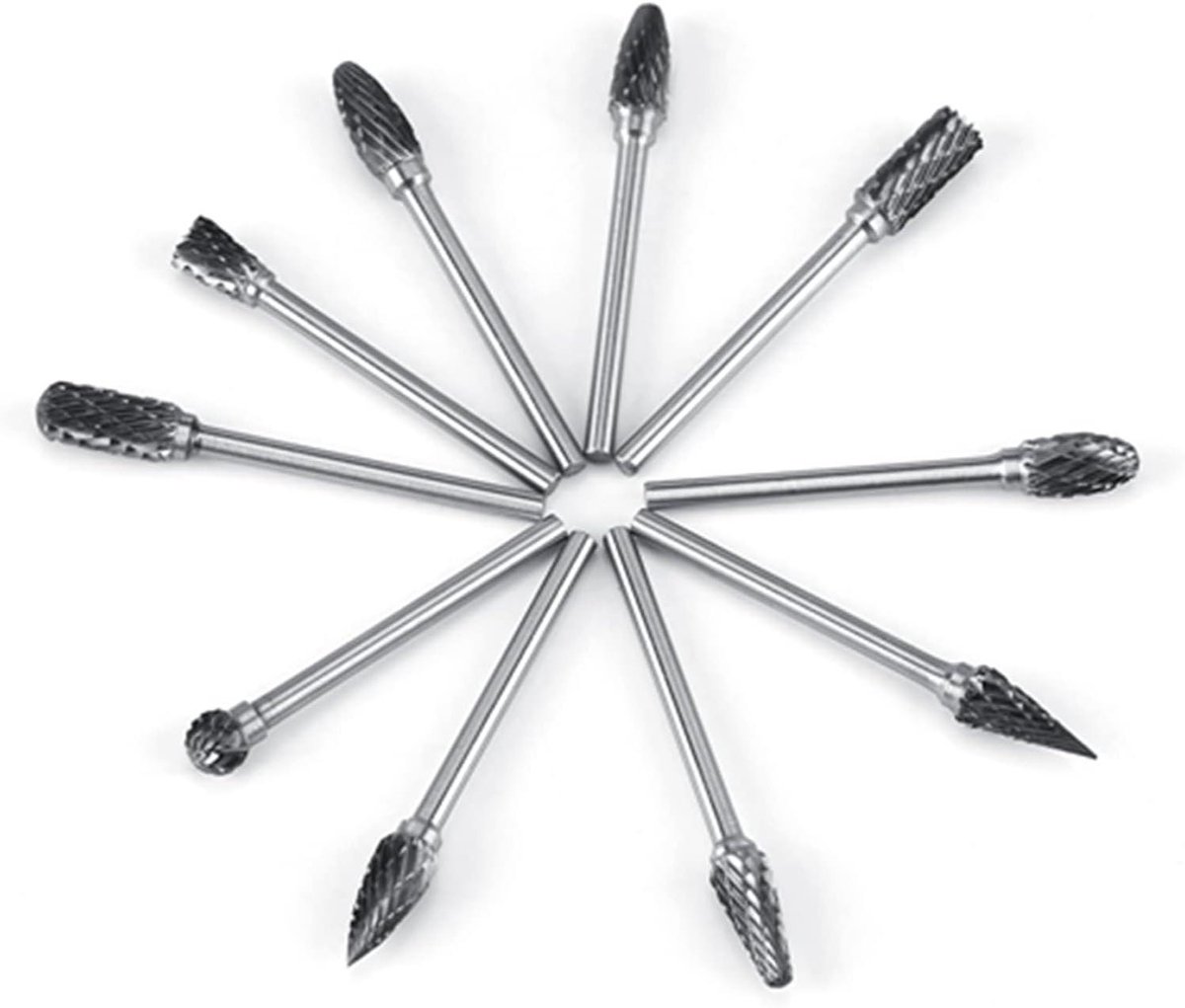 Metaalvijlen Set - Gereedschap Bits - Metaal Bewerken - Wolfraamcarbide Staal - 10 Stuks - Zilverkleurig