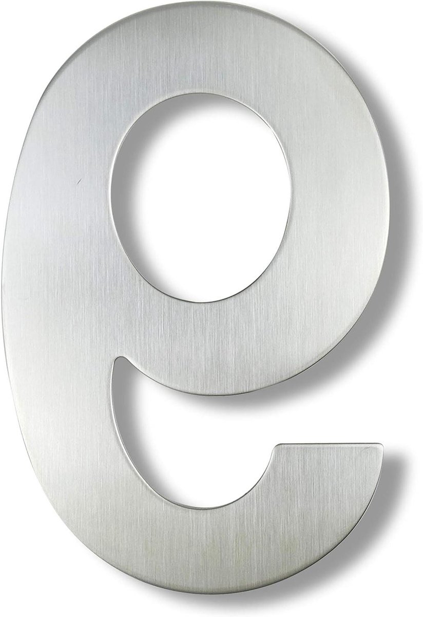 Huisnummer RVS - Adresbord Buiten - Adres Zichtbaar Maken - Zwevend Effect - 30cm - Zilver