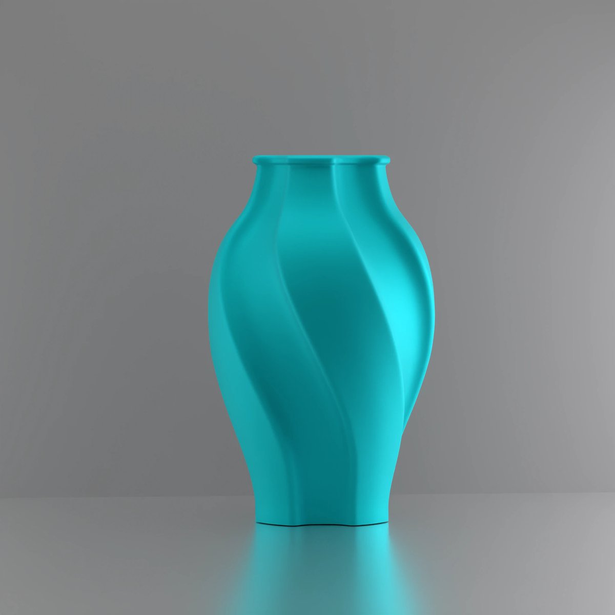 3d-gezellig Elegantie - Vaas - Turkooise - Maat 20 cm - Kunststof - Modern - Bloemenvaas -100% gerecycled PLA (bioplastic)