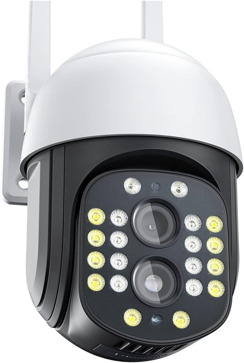 WiFi Camera Buiten - Beveiligingscamera HD - Woning Beveiligen - Dubbele Lens 8x Zoom - 1080P Resolutie - Wit