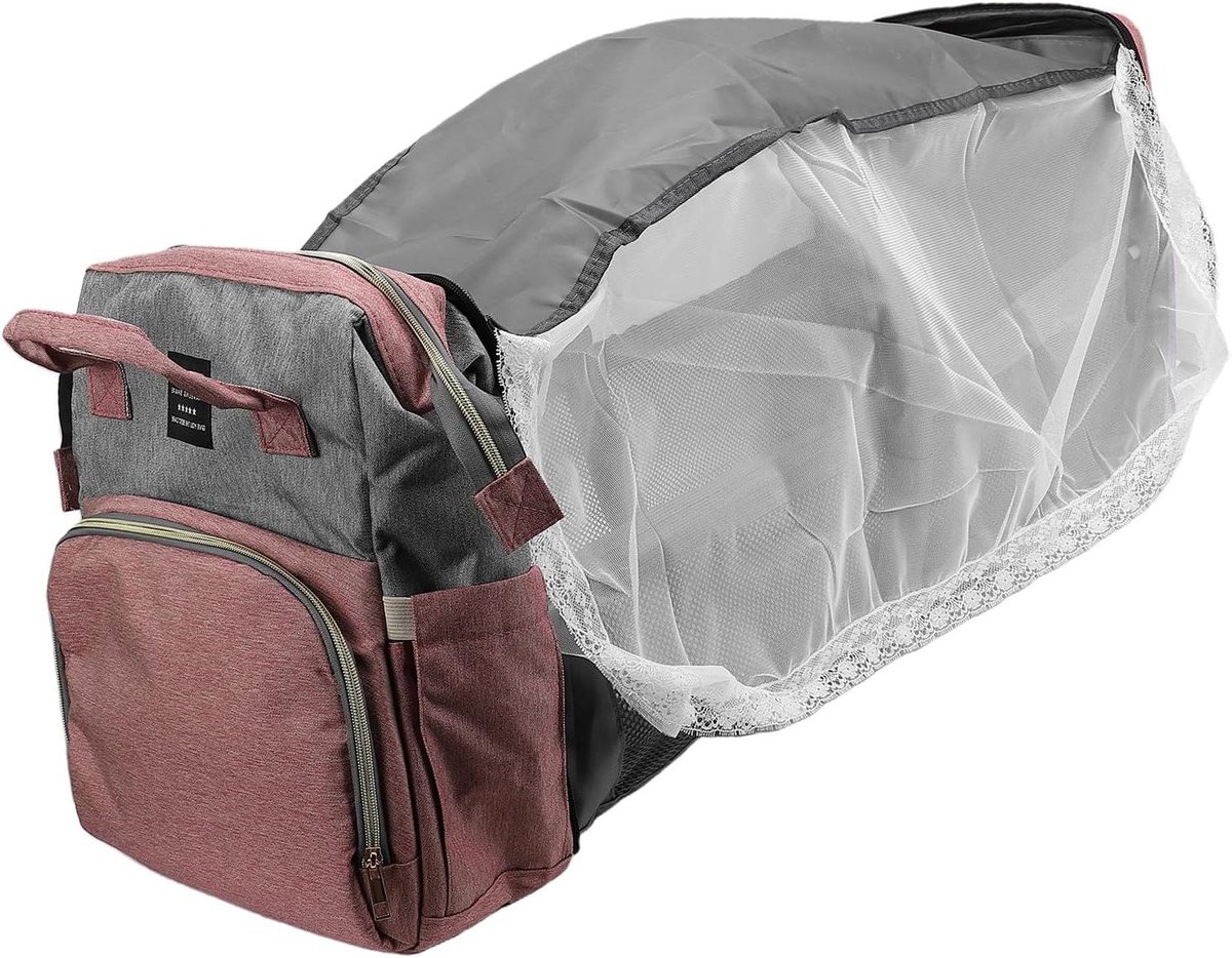 Luiertas Rugzak - Baby Essentials Tas - Baby Verzorging Onderweg - Ingebouwd Verschoonstation - Grote Capaciteit - Grijs