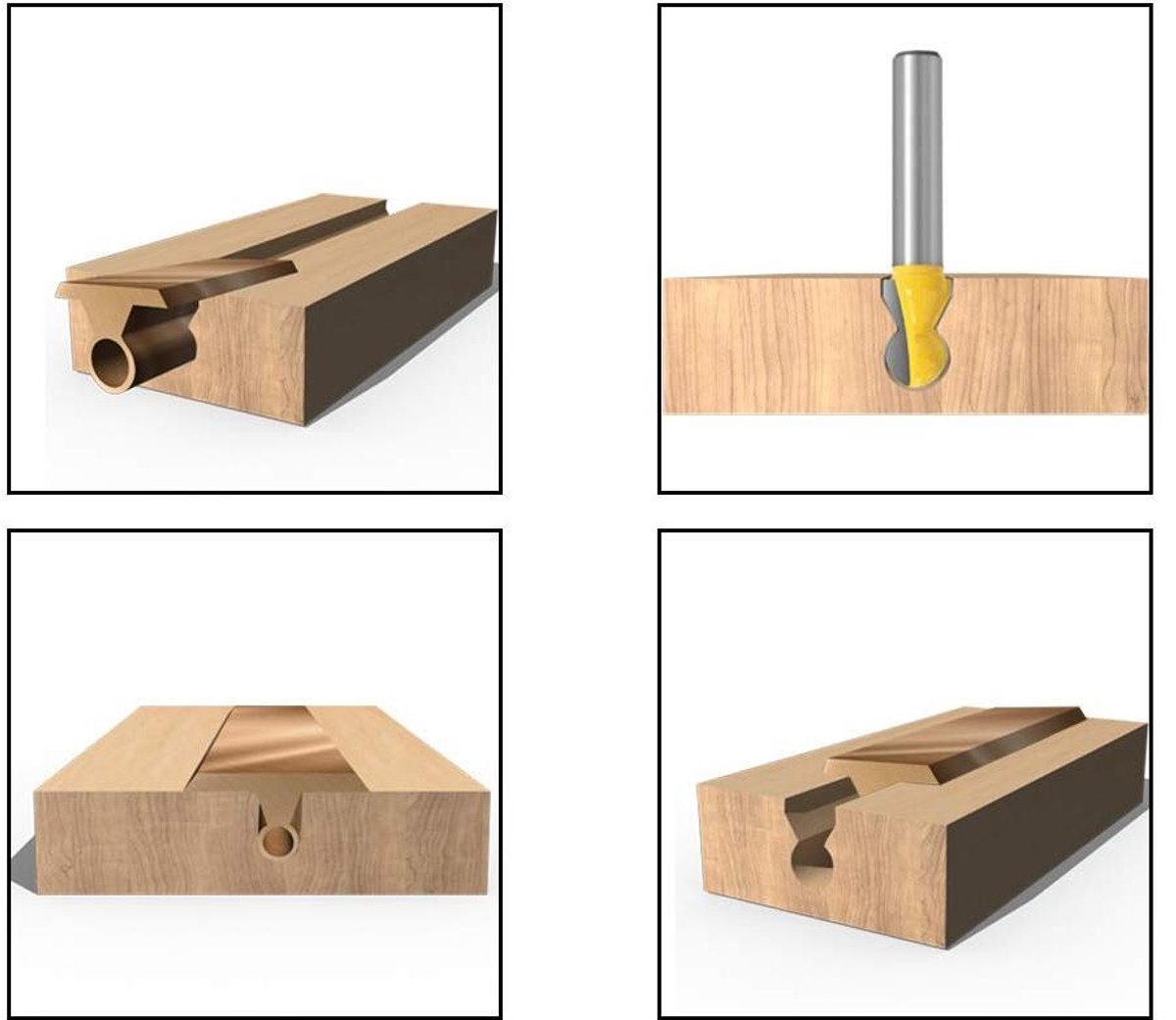 Metaalfrees bits - Graveerfrees Hout - Precisie Gravure - Koolstofstaal - Set van 5 - Zilverkleurig