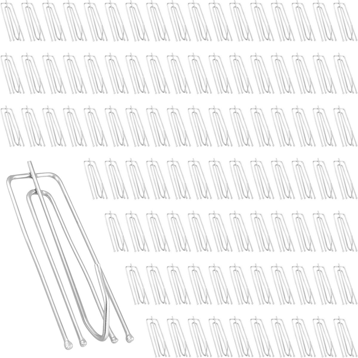 300PCS 75 x 30mm Metalen Plooihaken voor Gordijnen, RVS Gordijnhaken voor Raam en Deur