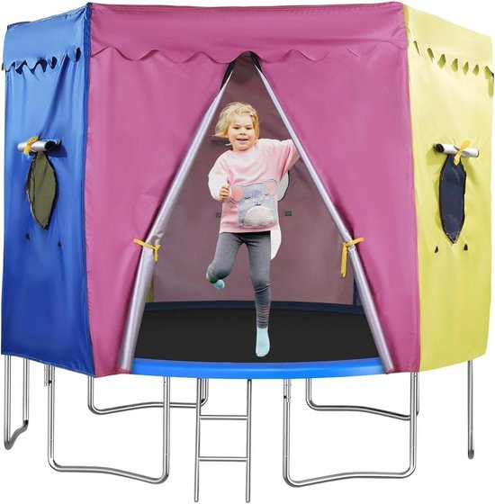 Trampoline Zonnescherm - Opvouwbare Tent - Buitenspelen Beschermen - Waterdicht UV-werend - 304 cm - Blauw