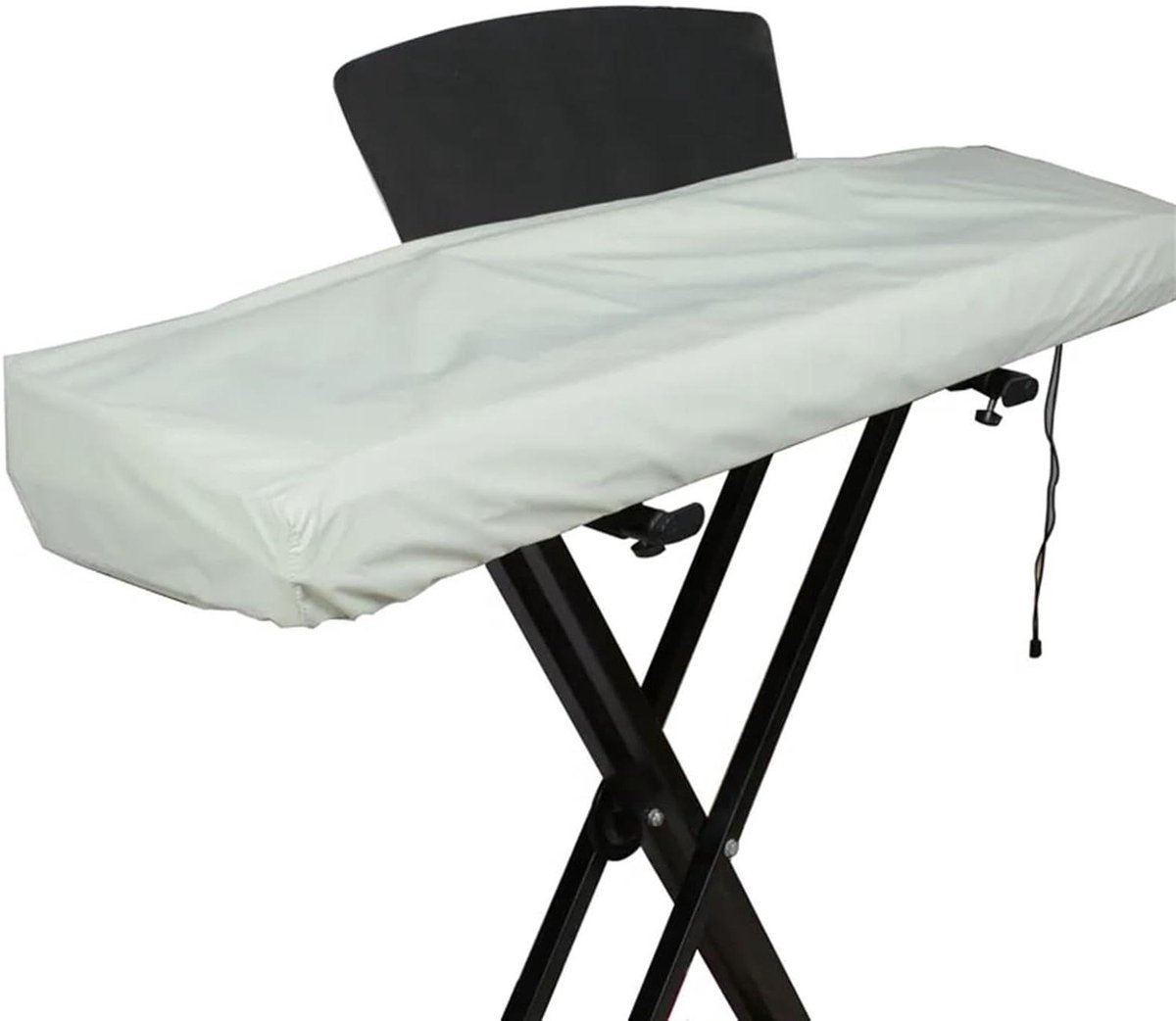 Pianohoes - Toetsenbord cover - Instrument beschermen - Zachte stof - L98xB42xH19 cm - Zwart