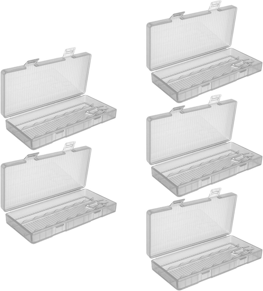 Batterij Organizer - Batterijhouder Opbergdoos - Efficiënte Opslag - Transparant Plastic - 5 Stuks - Doorzichtig
