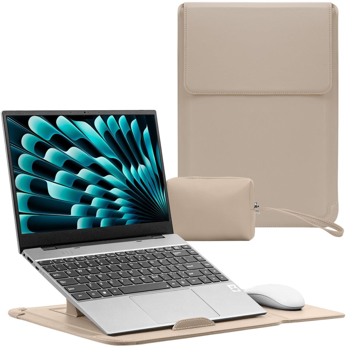 Dailygoods - Slanke Laptophoes voor 15-16 inch Laptops met Standaard