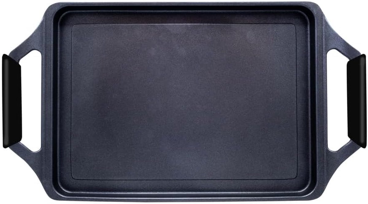 Grillplaat - Koekenpan - Gezond Koken - Antiaanbaklaag - 43 cm - Zwart
