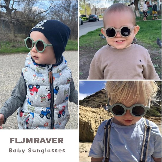 Baby Zonnebril - Peuter Bril - Oogbescherming Buiten - Flexibel Rubber Frame - 34 mm Lensbreedte - Zwart — afbeelding 3