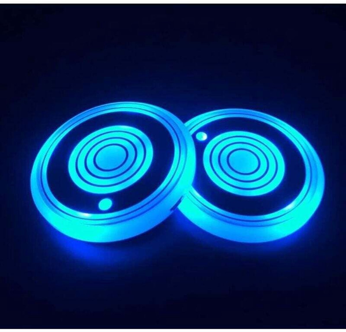LED-verlichtinggeschikt voor de bekerhouder in de auto, 7 kleuropties, USB-oplaadpad, waterdichte bekerhouder, LED-sfeerverlichtinggeschikt voor het auto-interieur, decoratieve verlichtinggeschikt voor het auto-interieur (2 stuks)