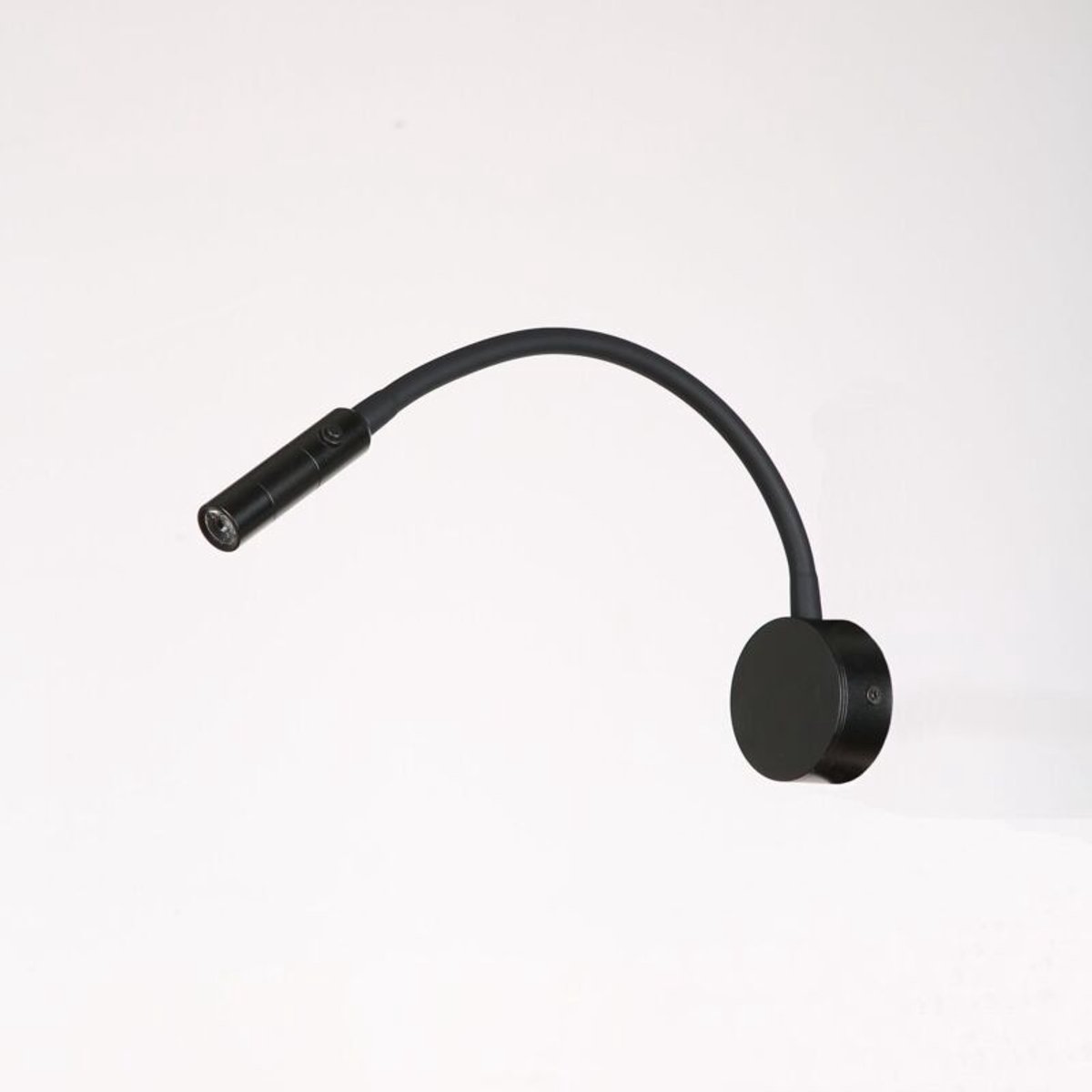 Zwarte leeslamp geschikt voor flexibele zwanenhals, LED 3W 3000K, wandmontage, 240V, geschikt voor schakelaar, geschikt voor slaapkamer, woonkamer of ander gebruik binnenshuis.