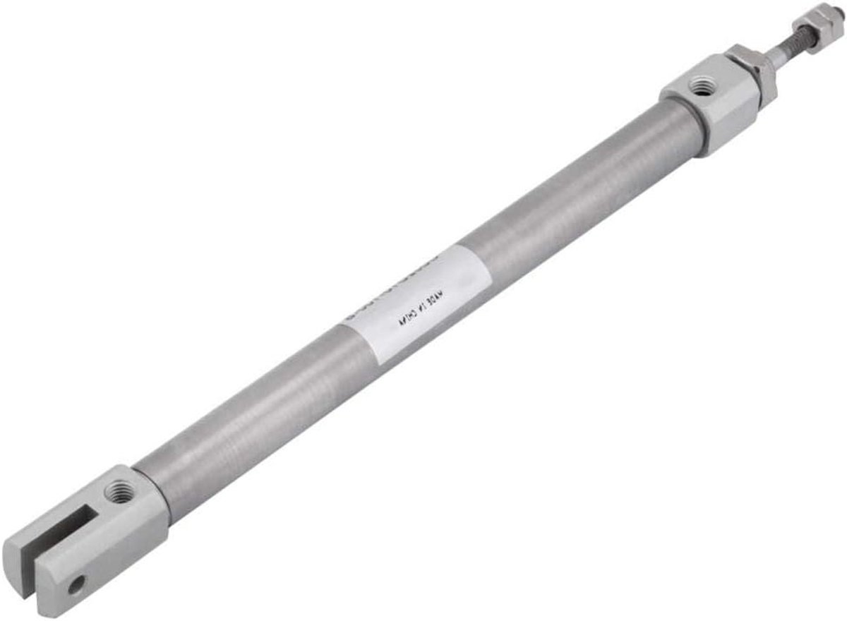 Mini Pneumatische Cilinder - Dubbelwerkende Cilinder - Industriële Automatisering - Roestvrij Staal - 10mm Boring 100mm Slag - Zilver