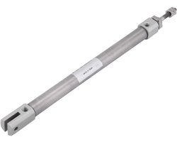 Mini Pneumatische Cilinder - Dubbelwerkende Cilinder - Industriële Automatisering - Roestvrij Staal - 10mm Boring 100mm Slag - Zilver