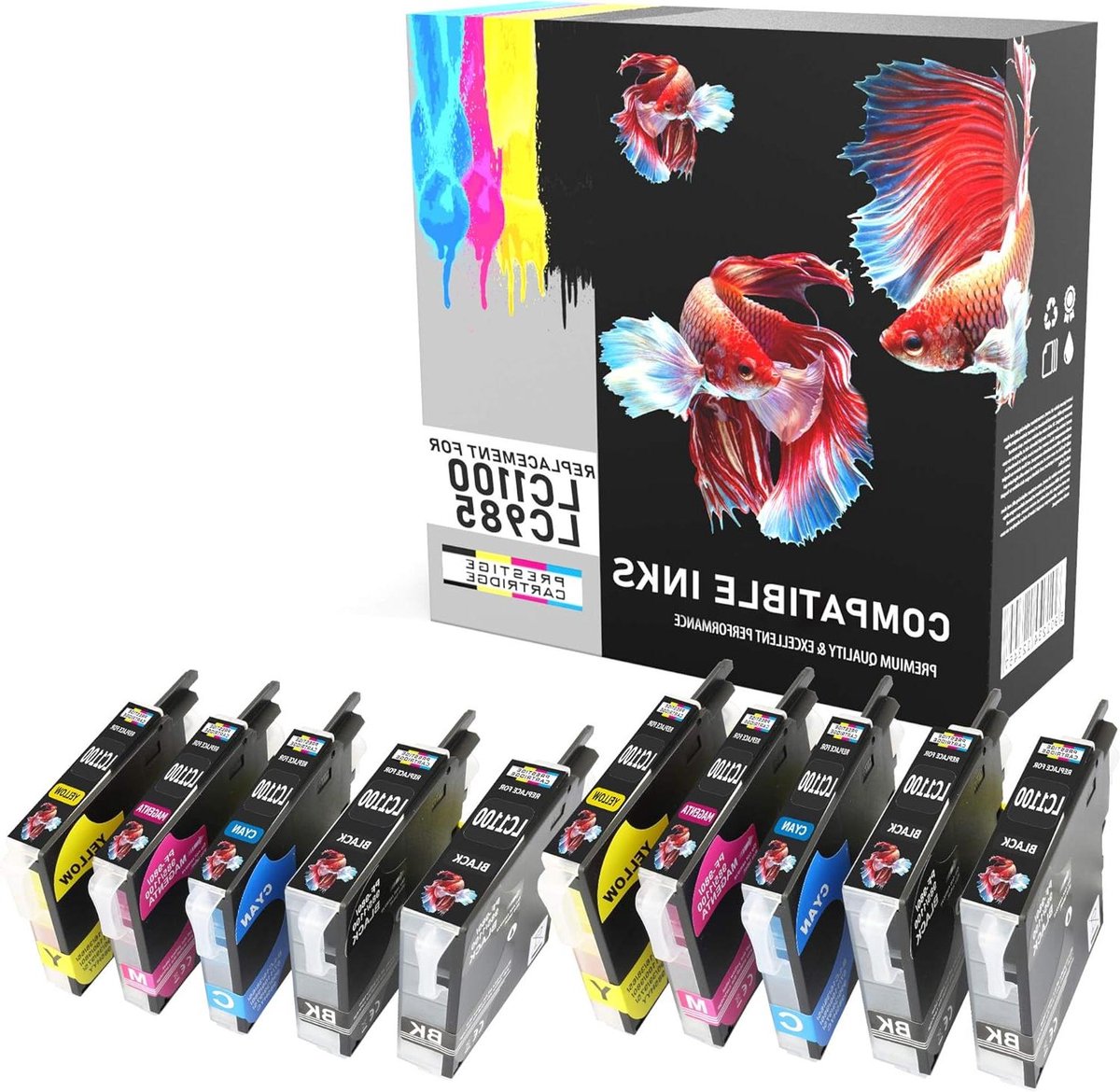 Ink Cartridges - Printer Inkt - Thuisprinten Organiseren - Hoge Paginaopbrengst - 10 Stuks - Multicolor