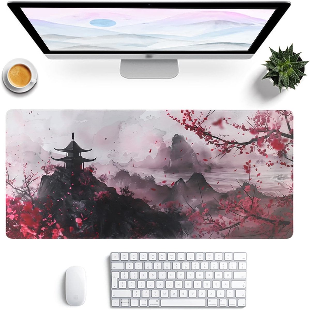Grote Gaming Mouse Pad 900 x 400, Anime Ontwerp, Natuurrubber, Waterdicht en Antislip voor PC en Laptop