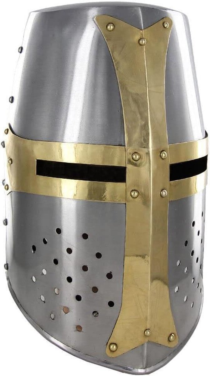 Middeleeuwse Helm - Ridder Helm - Verkleedfeest - 20G Staal - Grote Bucket - Metaal