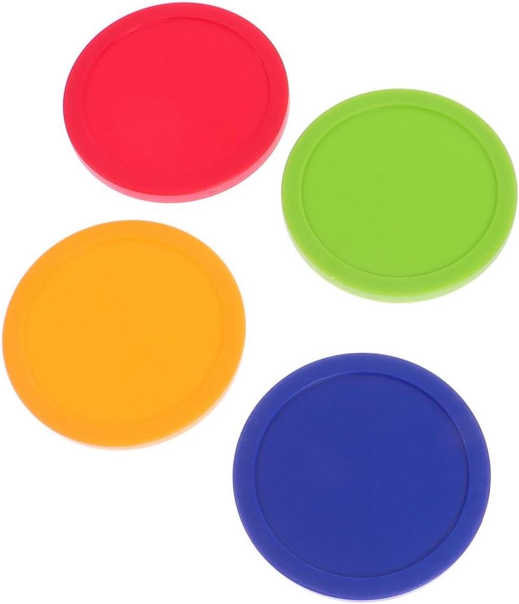 Air Hockey Pucks - Vervangende Pucks - Tafelspellen - Onbreekbaar Plastic - 82mm - Rood Blauw Oranje Groen