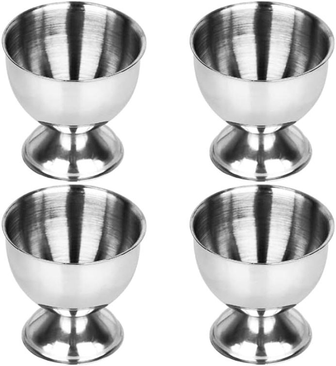 Eierhouders Set - Eierdopjes Houder - Ontbijt Serveren - Roestvrij Staal - 4 Stuks - Zilver