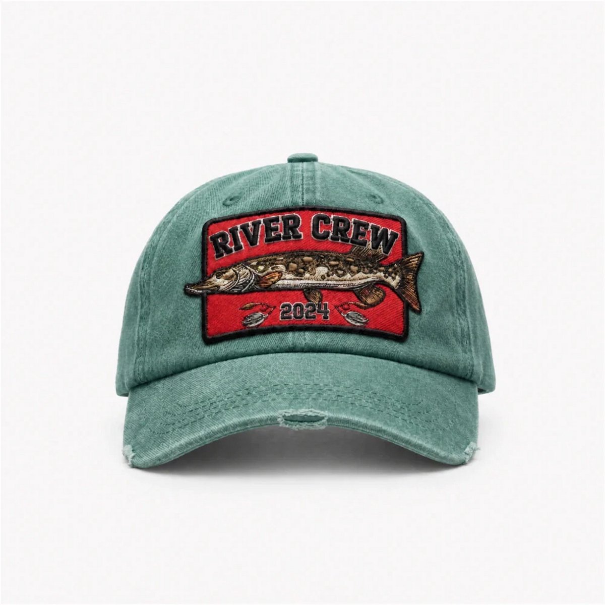 River Crew Snoek Visserspet Groen - Vissers Pet - Vis Pet - Vissen - Petten - Pet