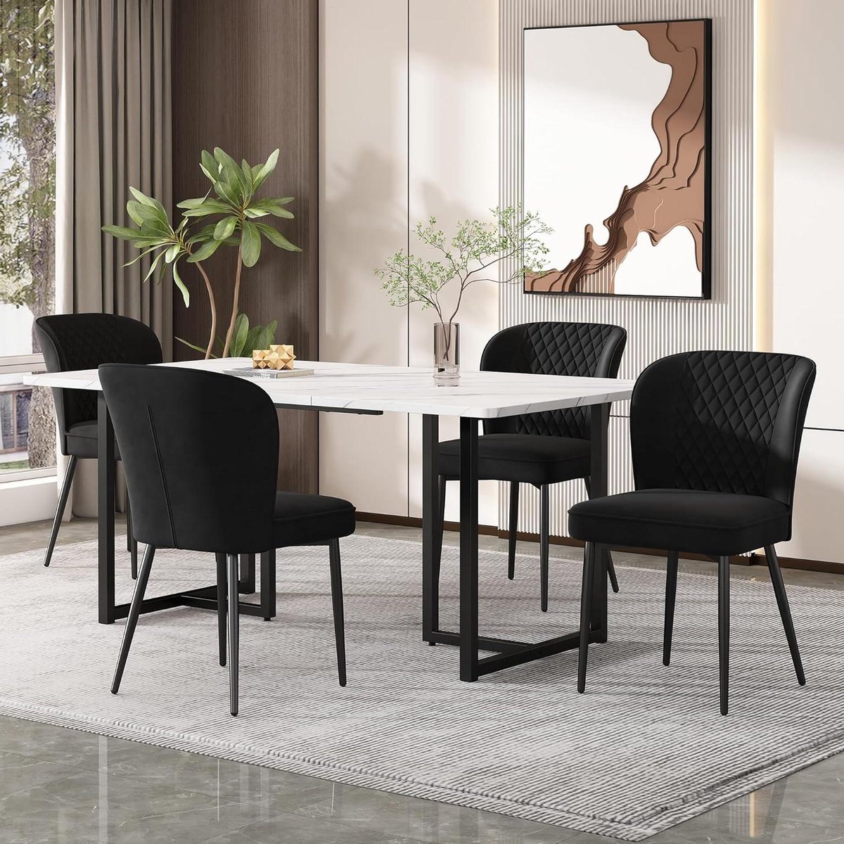 Eetgroep Set - Eettafel met stoelen - Gezellig eten - Moderne uitstraling - 140 x 80 cm -