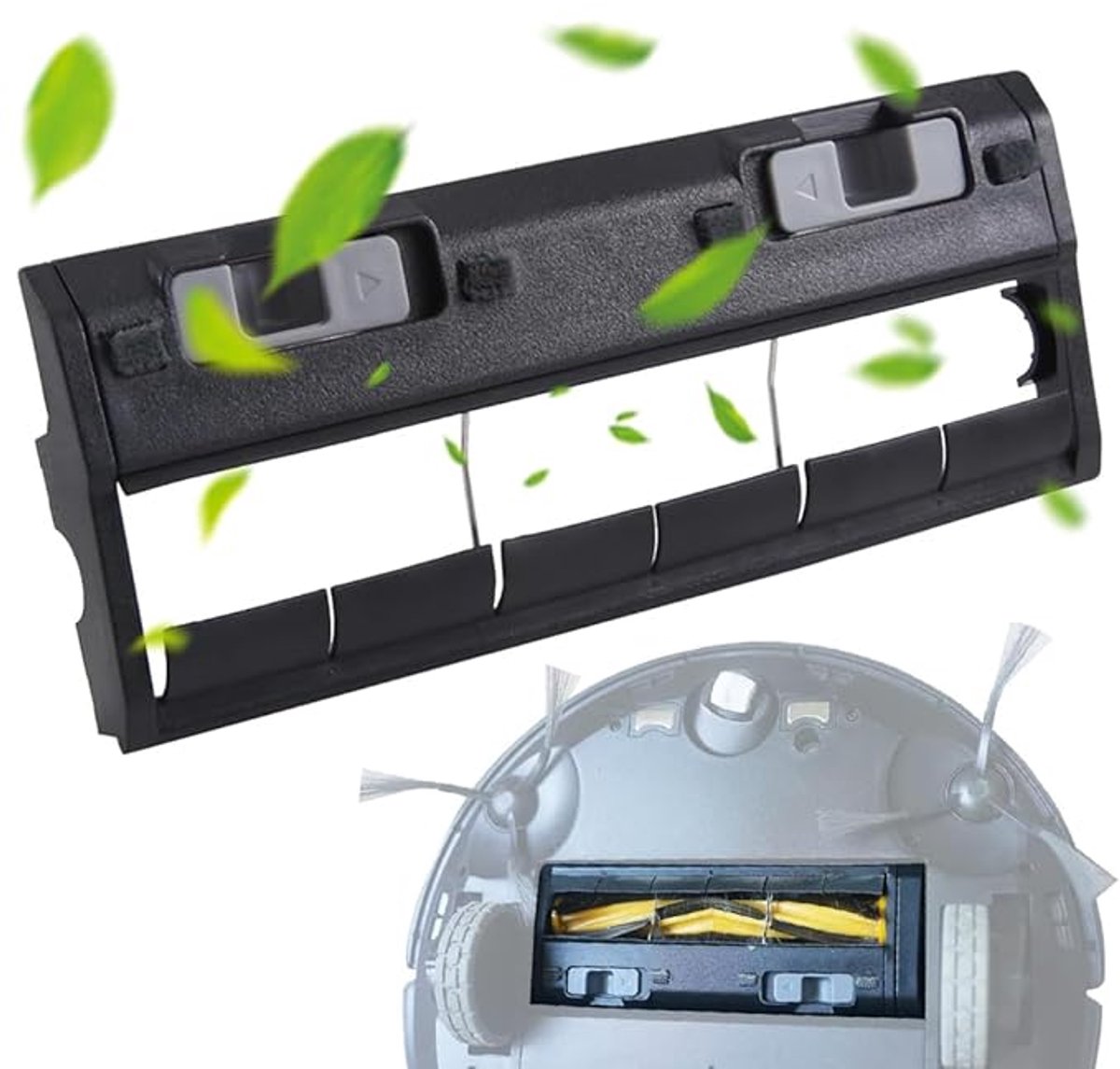 Hoofdborstelkap, vervang de hoofdborstelkap, geschikt voor ECOVACS Deebot stofzuigers, geschikt voor T20/T10/X1/T9/T8/T5/N9 enz., geschikt voor T8/N7/N8/N8Pro/X1 Omini/T10Omini/T20Omini/X1SPro/T10SPro, 1 zwart