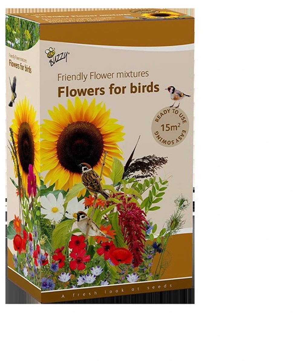 Strooidoosje Friendly Flowers Vogels 15m2 Buzzy