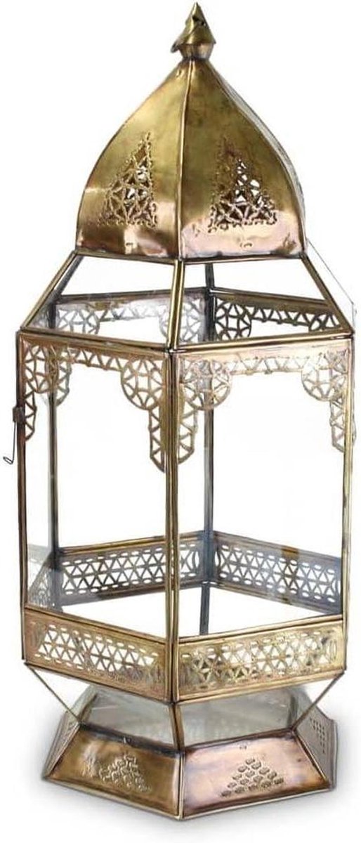 Oosterse Lantaarn - Decoratieve Lamp - Sfeerverlichting Creëren - 100% Handgemaakt - 10 x 10 x 10 mm - Goud