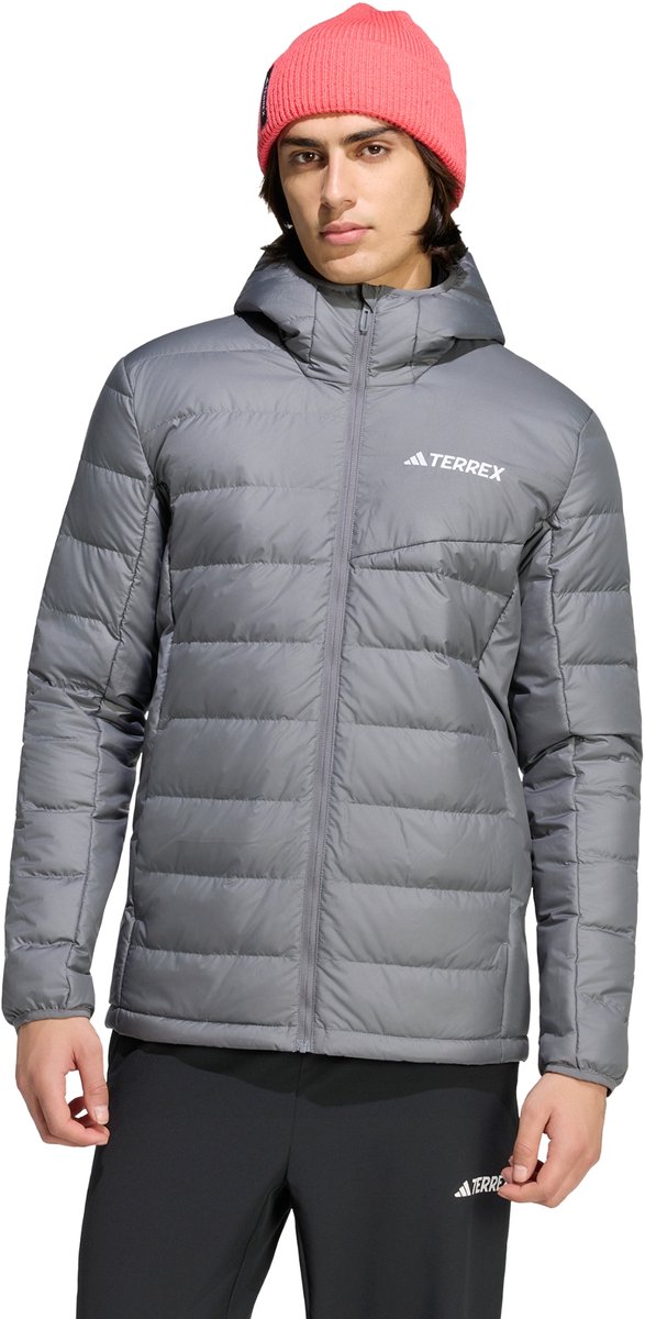 Adidas Terrex Terrex Multi Licht Climawarm Donsjack Met Capuchon Heren Grijs