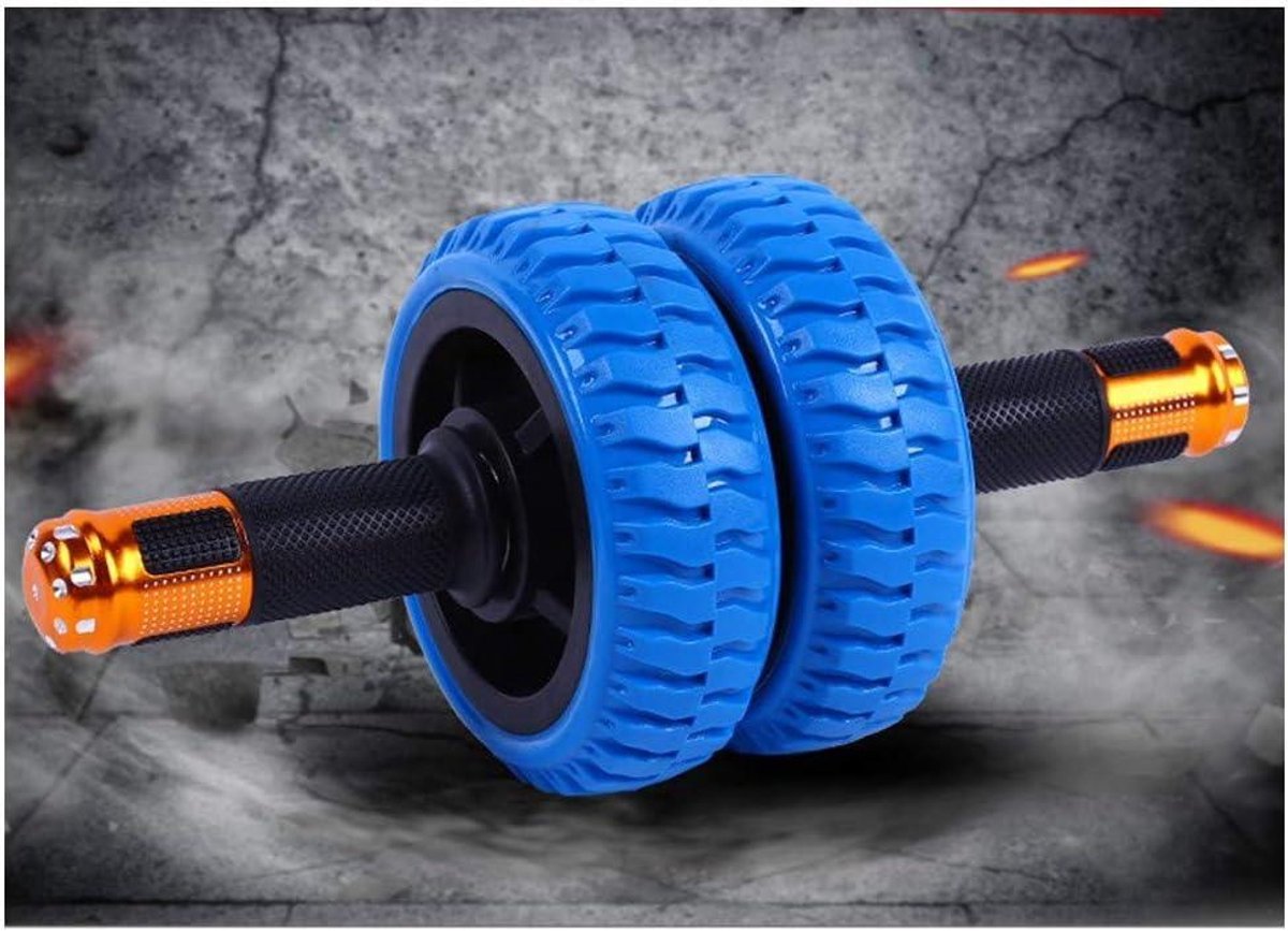 Abdominaal Wiel - Buikspierroller Kernroller - Core Training - Stabiel Dubbel Wiel - 15 cm Diameter - Geel
