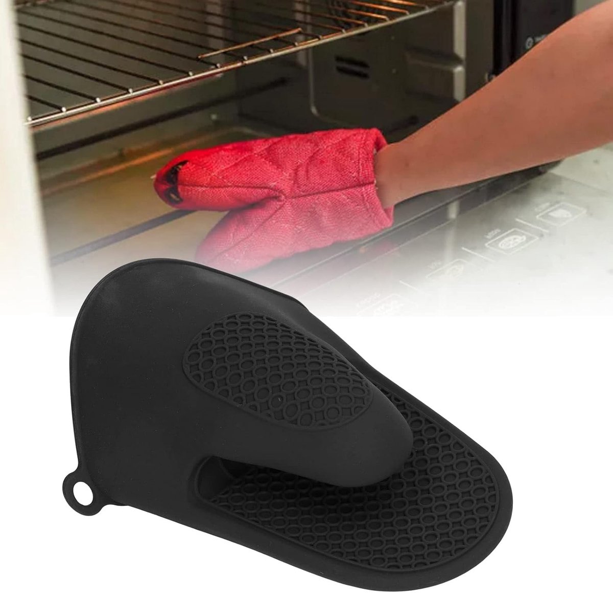 Ovenwanten Set - Keukenhandschoenen - Hete Objecten - Antislip Grip - 2 Stuks - Zwart