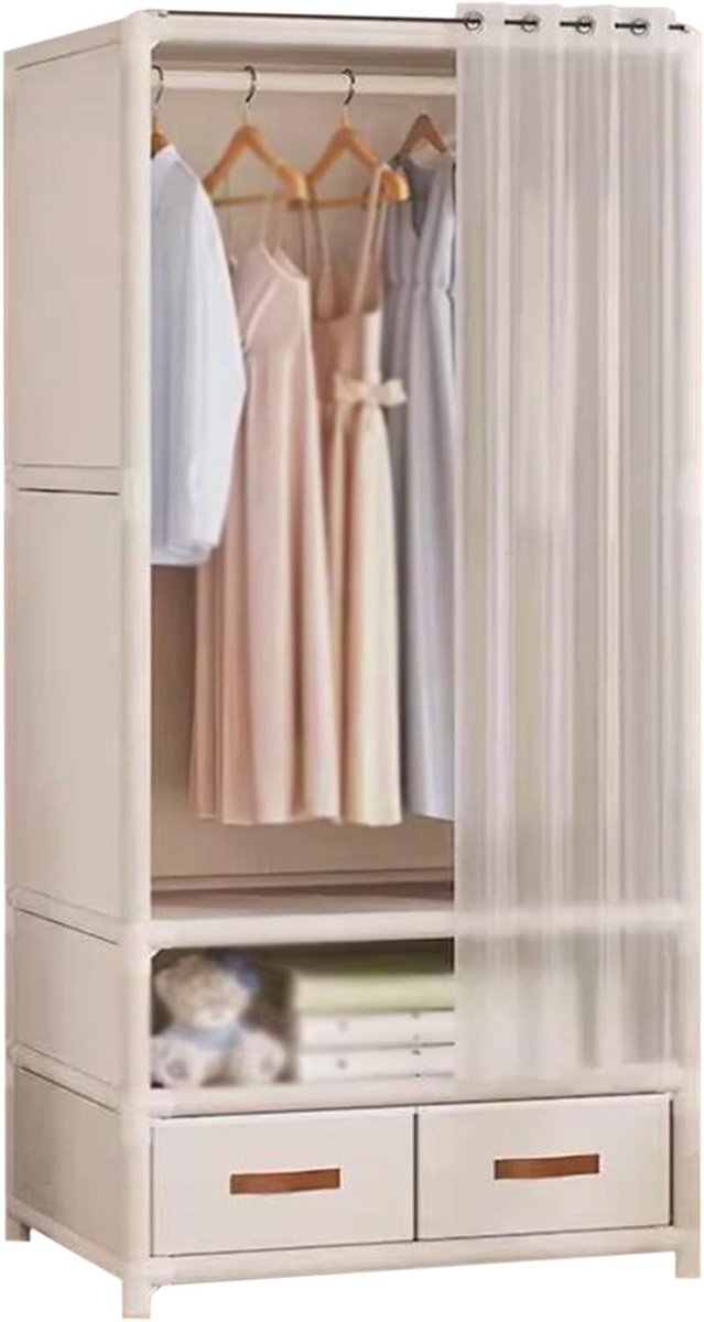 Kledingkast Met Laden - Garderobe Opberger - Ruimte Besparen - Stevig Ijzeren Frame - 71x4