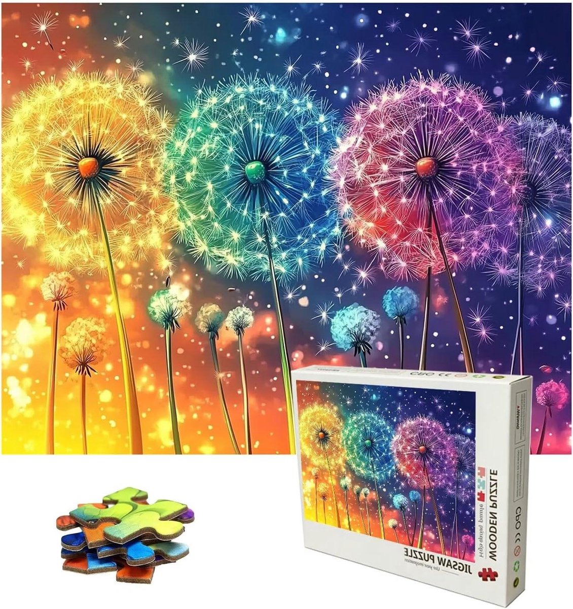 Houten Puzzel - Legpuzzel Volwassenen - Ontspanning en Geestelijke Training - Premium Lindehout Kwaliteit - 75 x 50 cm - Gekleurd