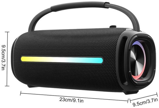 Bluetooth-luidspreker met handvat, 40W Bluetooth-luidspreker, IPX7 waterdicht, RGB-verlichting, TWS-koppeling, AUX-ingang, TF-kaartsleuf, geschikt voor feestjes/buiten/reizen. — afbeelding 4