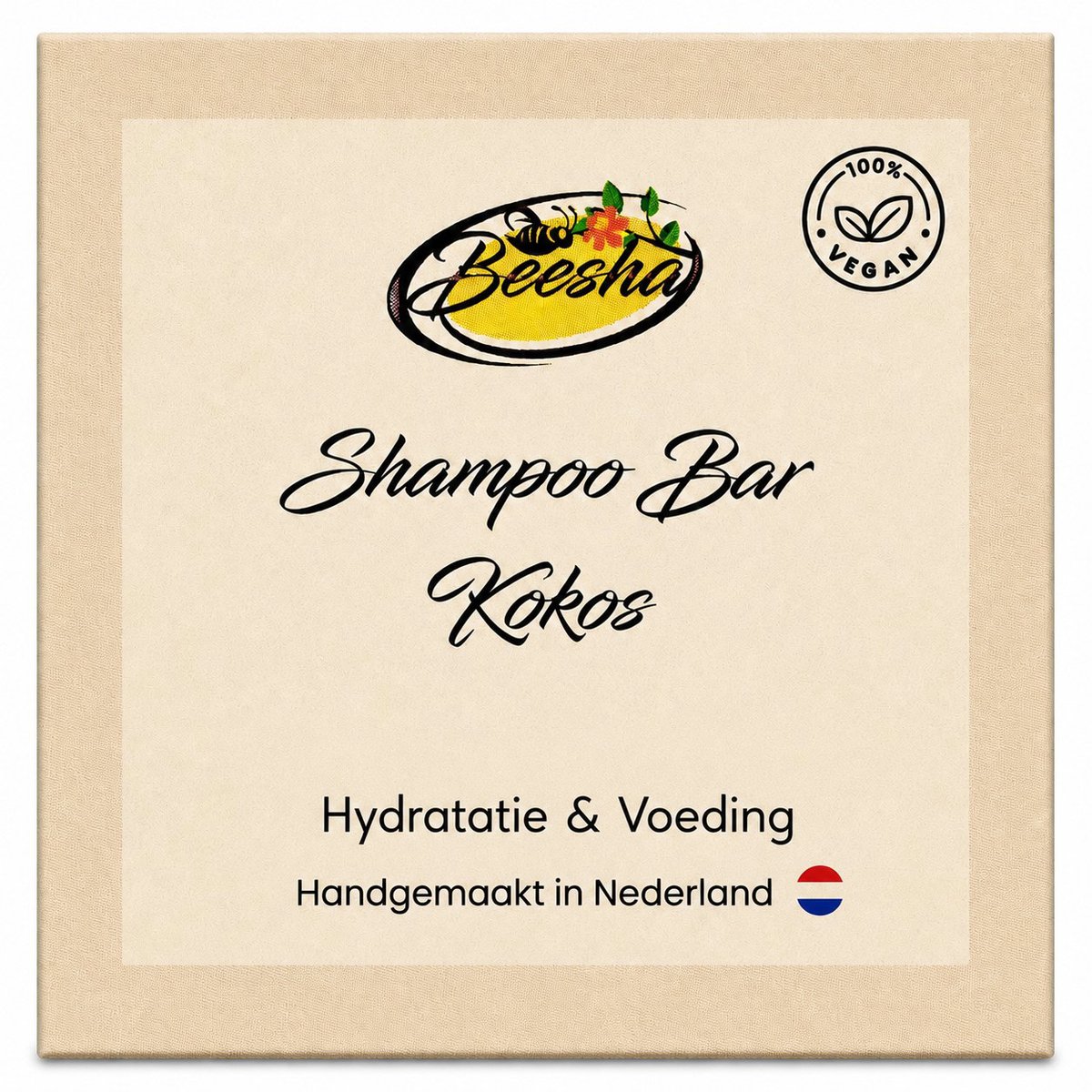Beesha - Shampoo Bar Kokos - Vegan - Sulfaatvrij - Parabeenvrij - CG Proof