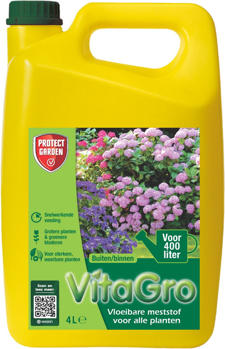 Protect Garden VitaGro 4 Liter - Snelle Groei & Gezonde Planten – 400L Premium Plantenvoeding voor Binnen en Buiten