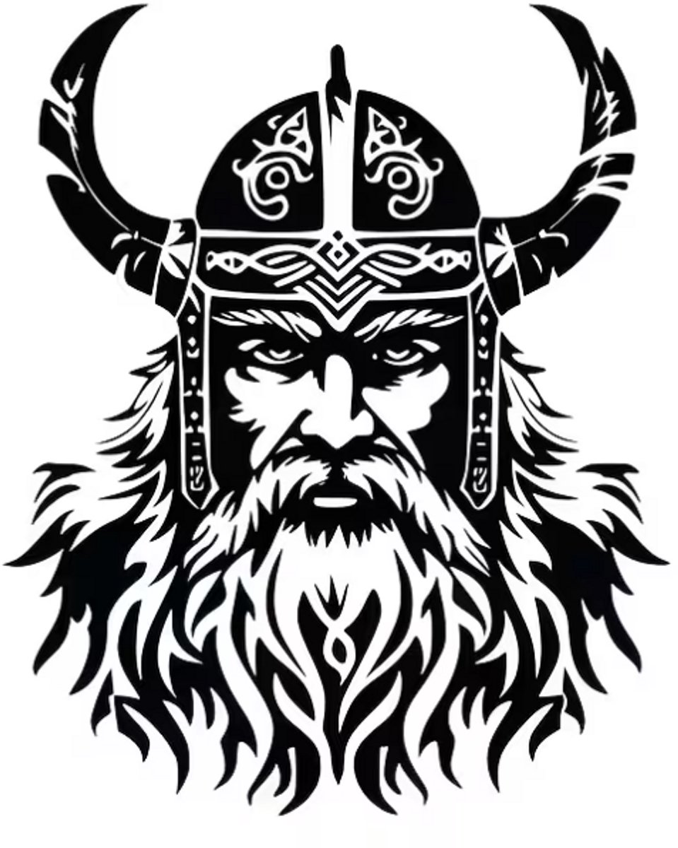 Fardmell Viking Sticker – Viking Krijger – Noorwegen & Zweden – Noorse Mythologie – Camper Sticker – Scandinavische Decoratie – Waterbestendig Vinyl