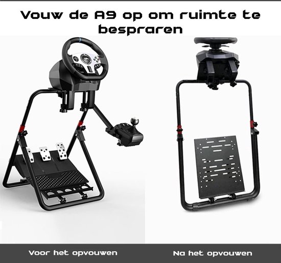 PXN - Sim Racing Starterspack - V9 Gen 2 & A10 - Racestuur - Pedalen & Shifter - Wheelstand - Geschikt voor PS4 / PS3 / PC / Switch / XBOX X/S - 900 / 270 graden - Inklapbaar - Met APP van Merkloos — afbeelding 2